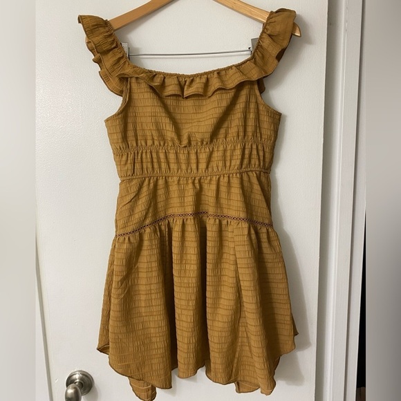 Golden Tan Ruffle Tiered Skater Dress - Wild Fable​ - Picture 4 of 9